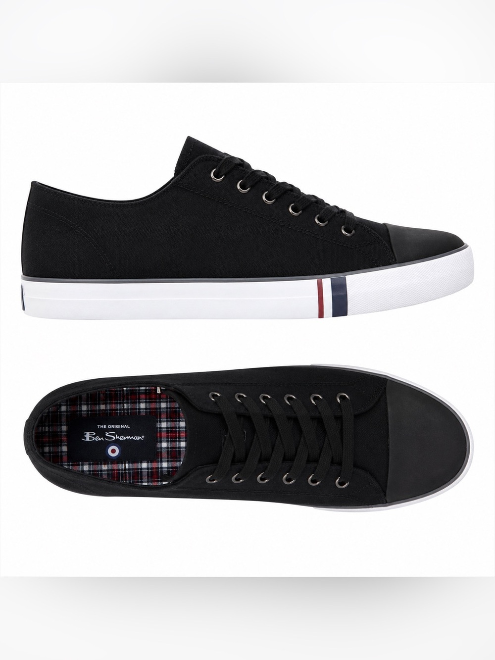 Ben Sherman Dorset Lo Black Canvas Sneakers Men’s Size 11 NIB Memory Foam